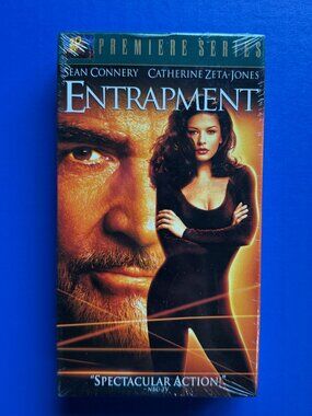 Entrapment VHS 2001 Sean Connery Catherine Zeta-Jones Sealed Fox Bottom Stamp